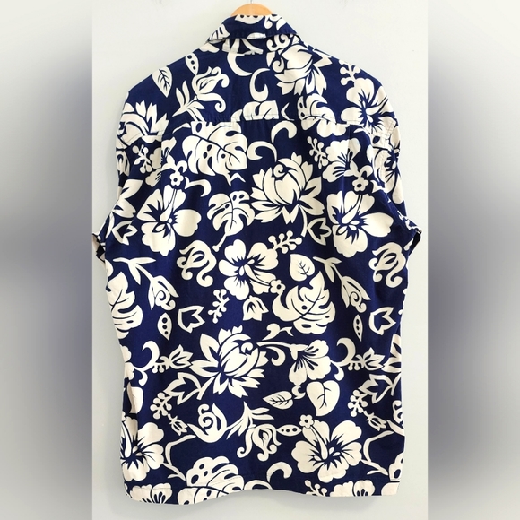 TOES ON THE NOSE Men Collared Shirt Size S Blue Hawaii Button Pocket Cotton - Picture 4 of 7